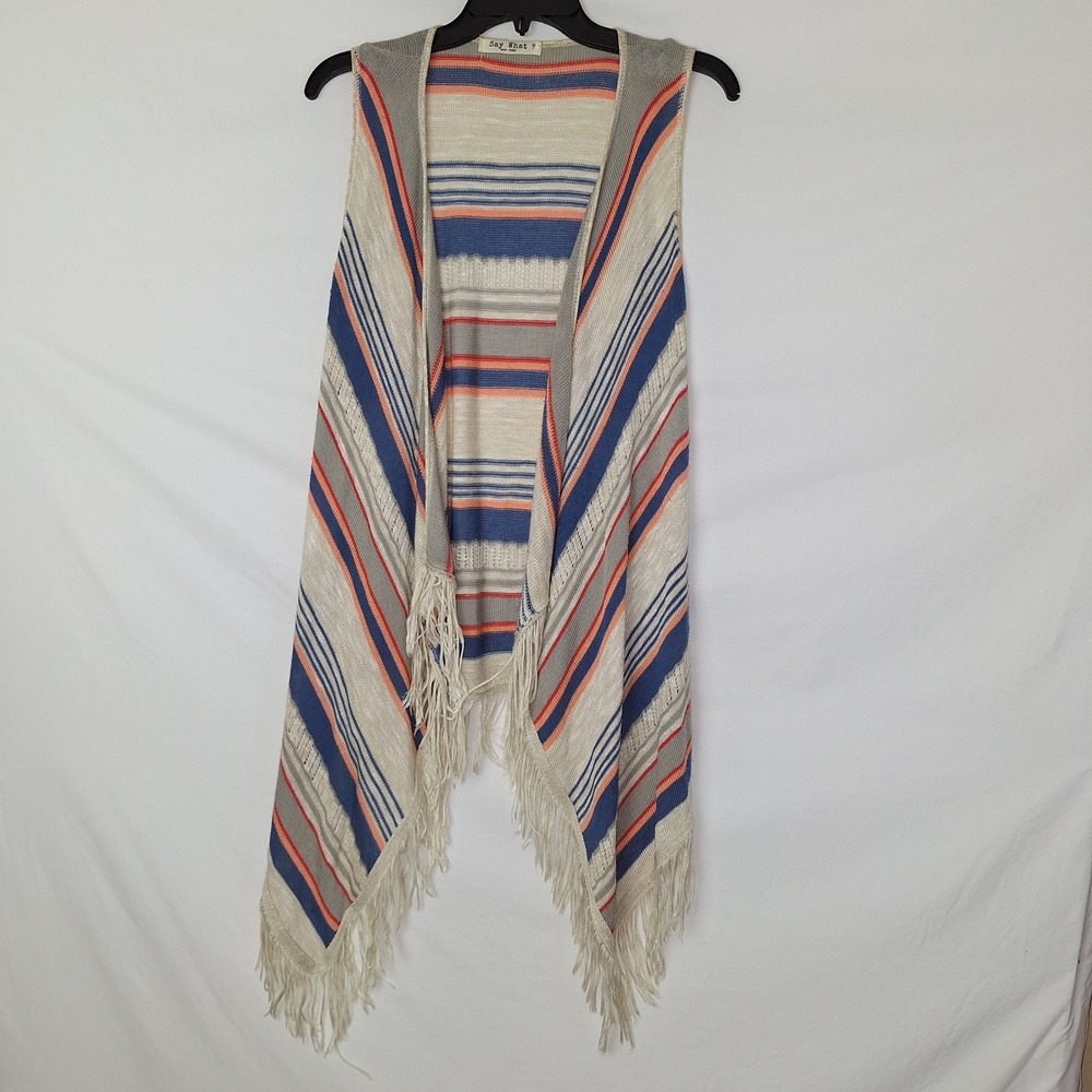 Cottagecore Boho Bohemian Crochet Sleeveless Festival Fringe Striped Vest